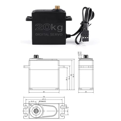 HUIOP Motor, Combo Set 3650 4300KV Motor 60 Brushless ESC 20kg Servo w/ 25T Servo Arm for 1/10 RC Car Truck Off-Road