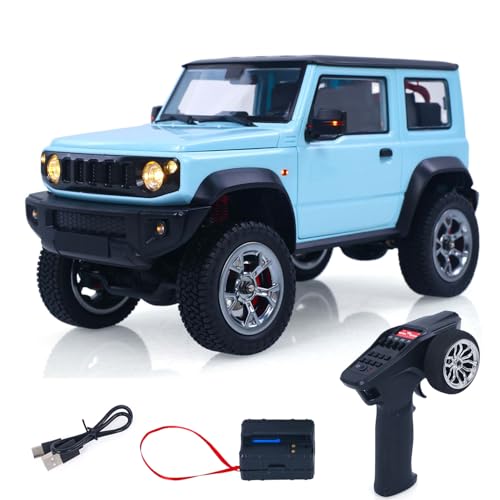 RTR 1/16 HG Remote Control Off Road Car Electric RC Crawler Light System Smoke Unit Metal Gear Drive Shaft Battery Charger Hobby Model for Ages 14+ - color: Blue