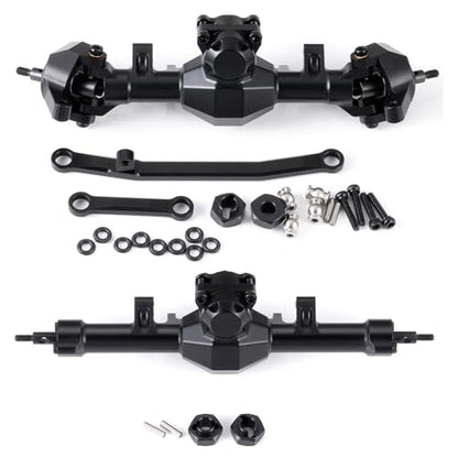 MOHERO SCX24 Front & Rear Complete Axles Set Stock Length for Axial SCX24 Deadbolt Bronco JLU C10 Gladiator Base Camp Power Wagon 1/24 RC Crawler Car Upgrade Parts - color: Standard