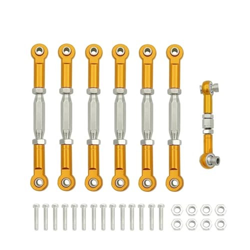 RC Car Linkage for Traxxas for Slash 4X4 2WD 1/10 rc Car Upgrade Parts 1 Set Aluminum Turnbuckle Camber Link End Adjustable Kit - color: Yellow
