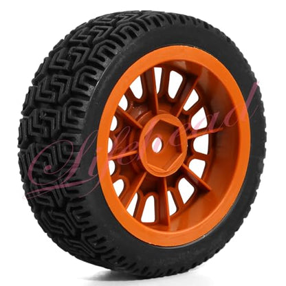 Lifehead 2.68 inch RC On Road Racing Car Tires and Wheels for 1/10 RC On-Road Touring Drift Car HSP Tamiya XV01 TT01 TT02 HPI Kyosho FAZER MK2 /12mm Hex - color: Brown 2