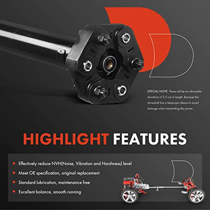 A-Premium Rear Drive Shaft Driveshaft Assembly Compatible with Dodge | for Challenger 2009 2010 2011 2012 2013 V8 5.7L, Automatic Transmission RWD, Replace# 4593855AA, 4593855AB, Prop Shaft - style: Fit 2009-2013 Challenger 5.7L