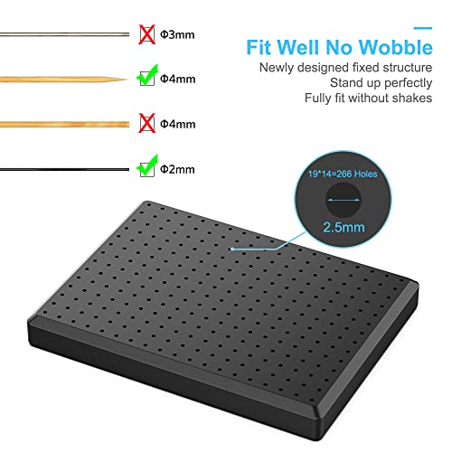 Model Painting Stand Base (19 x 14 Holes) and 25PCS Alligator Clip Sticks Set (with Sturdy Rubber Tips) Modeling Tools for Airbrush Spray, for Gundam Model Parts Holder (7.87 x 5.9Inch) - size: BC2501