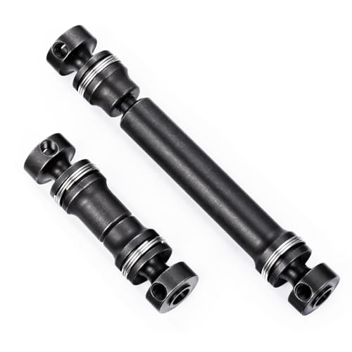 2PCS Steel 1144 Drive Shafts Center CVD Driveshaft Metal Front + Rear Drive Shaft RC Car Spline Drive Shafts for Tra-xxas 1/16 E Revo Summit RC Crawler Car (Black)