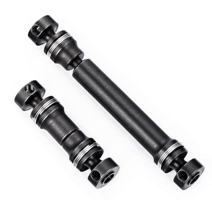 2PCS Steel 1144 Drive Shafts Center CVD Driveshaft Metal Front + Rear Drive Shaft RC Car Spline Drive Shafts for Tra-xxas 1/16 E Revo Summit RC Crawler Car (Black)