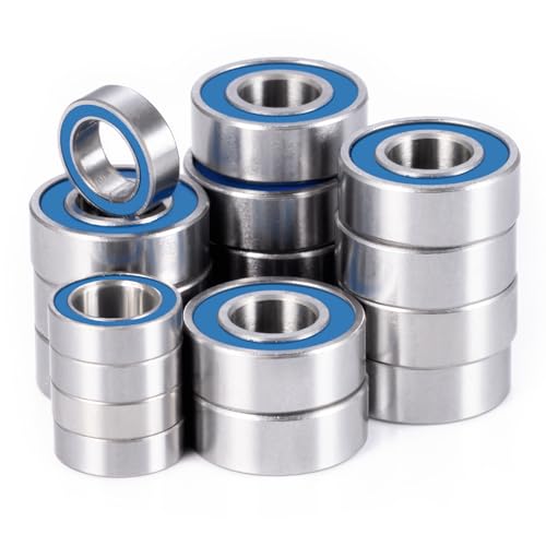 LSG 18pcs Ball Bearings for Arrma 1/10 Tamiya Grasshopper Lunchbox Hotshot | Rubber Sealed Bearing Kit 1/10 RC Car Upgrade Parts Blue 5x8x2.5mm 5x11x4mm
