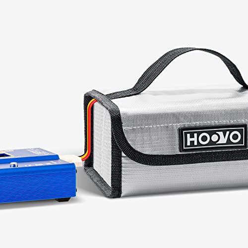 HOOVO Lipo Bag Fireproof Lithium Battery Storage Safe Bags, 2 Pack | Lipo Battery Bag Fireproof & Explosionproof,Guard Safe Bag for DJI /RC Batteries, 180 * 105 * 80mm, Accommodate 4pcs Battery