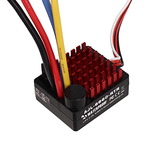 Keenso RC Car Brushed ESC, 6860 RTR 60A Electronic Speed Controller for 1/10 RC Crawlers Tanks Cars Boats for Various Environments
