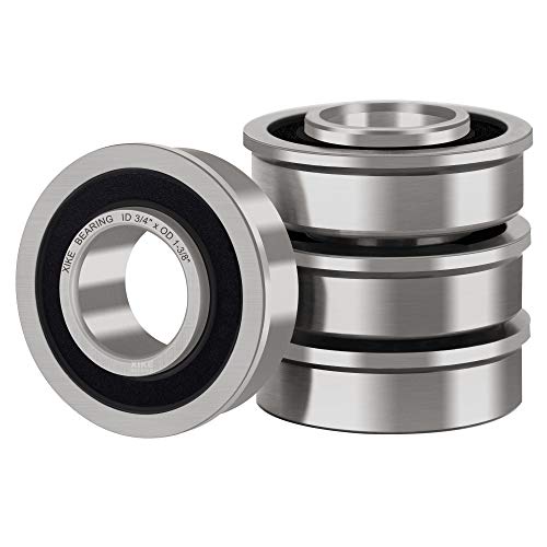 XiKe 4 Pack Flanged Ball Bearing ID 3/4" x OD 1-3/8" Lawn Mower Bearings | Fits Wheelbarrows, Carts & Hand Trucks Wheel Hub, Replacement for Ariens, MTD, JD, Snapper, Toro, Marathon ＆ AYP Etc. - size: ID 3/4" x OD 1-3/8"