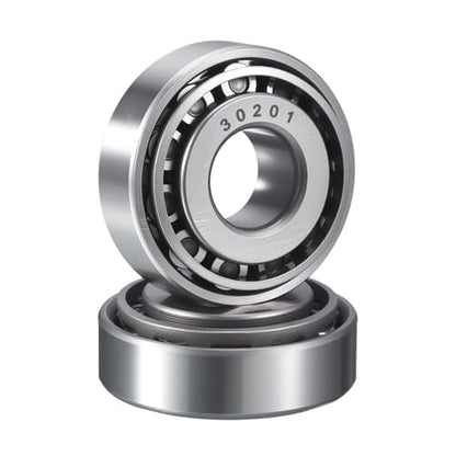 2 Pack 30201 Tapered Roller Bearing Cone and Cup Set | 12mm Bore 32mm OD 12mm Cup Width, Chrome Steel Wheel Bearings, ABEC-3 - size: 30201
