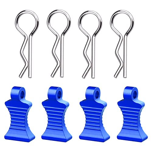 1/10 RC Car Body Clips Pins with Pull Tabs R Clips for All 1:10 1/12 Scale Axial Redcat HPI Himoto HSP Exceed RC Car Parts Truck Buggy Shell Replacement, Set of 4 (Navy Blue) - color: Navy Blue