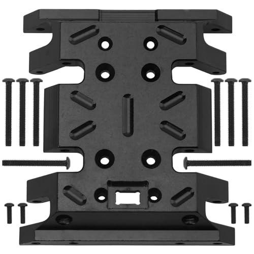 Aluminum Center Transmission Skid Plate Mount Gearbox Mount Compatible with MN128 MN86 MN86S MN86K MN86KS MN G500 1/12 RC Crawler Car (Black) - color: Red