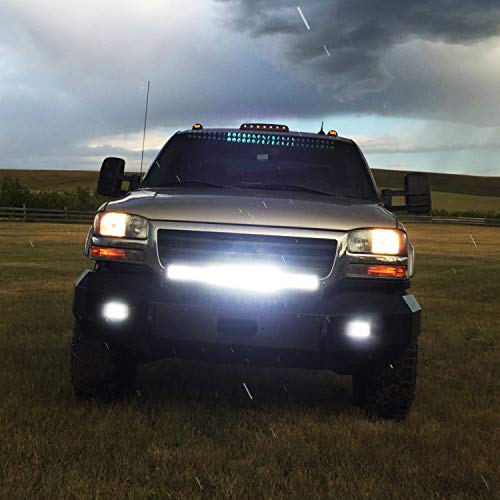 Nilight 20 Inch 420W Triple Row Flood Spot Combo Led Light Bar 4PCS 4Inch 60W LED Pods Driving Boat Lights Led Off Road Trucks Lights , 2 Years Warranty (ZH415), Black - color: 20Inch Lights + 4PCS Led Pods