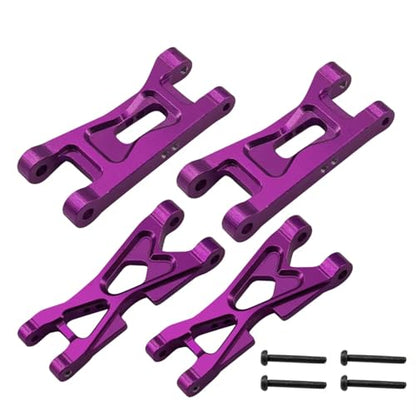 RC Models Components For WLtoys 244016 For Losi Micro B T 1/24 RC Car Upgrades Parts Accessories Front Rear Suspension Arms Set Meta Aluminum 2PCS(Purple) - color: Purple