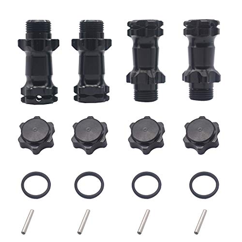 4Pack ShareGoo Aluminum 17mm Wheel Hex Hub 30mm Extension Adapter Drive Hub with 12mm Anti-Dust Cap Compatible with HPI HSP Axial Traxxas Himoto 1/8 RC Car Buggy Monster Truck