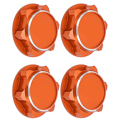 17mm Hex Wheel Nuts, 4pcs Aluminum Alloy 17mm Self Lock Hex Wheel Nuts Adapter Dustproof Caps for 1/8 RC Car Track Wheel Rims (Orange) - color: Orange