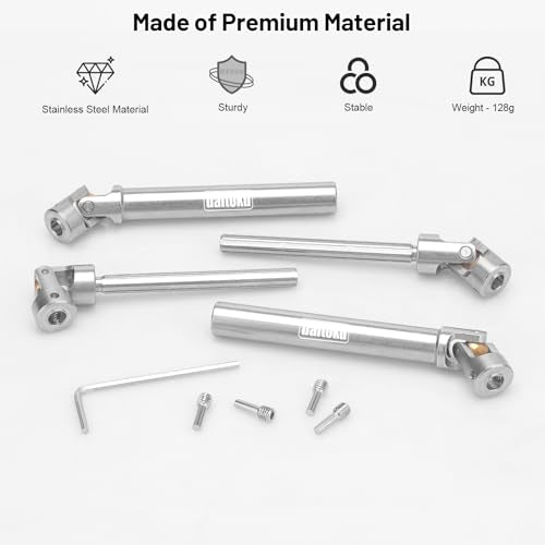 daitoku Stainless Steel Drive Shaft (112-165mm) for 1/10 Traxxas TRX6 Axial SCX10 Wraith Capra D90 TF2 Redcat GEN8 RC Crawler Car (2PCS)