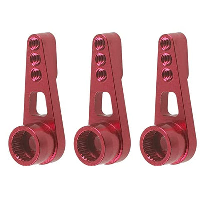 3Pack ShareGoo 25T Servo Horn Steering Arm Compatible with Futaba Savox HSP Power HD Servos Motor Compatible with Wltoys A949 A959-B A969 A979 K929 1/18 RC Car (Red) - color: Red
