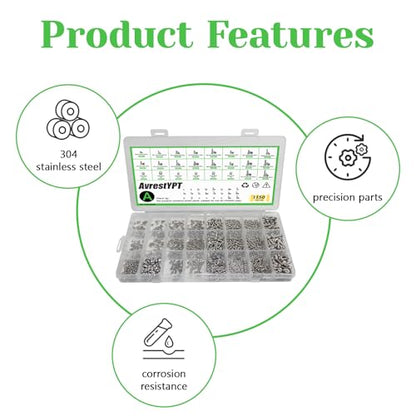 1150Pcs 304 Stainless Steel Metric Micro Screws Nuts Assortment, M1 M1.2 M1.4 M1.6 M1.7 M2 M2.5 M3 Sizes, Phillips Pan Head, Fully Threaded Kit for Arduino, RC Models, Electronics, DIY Projects - size: M1/1.2/1.4/1.6/1.7/2/2.5/3-1150Pcs