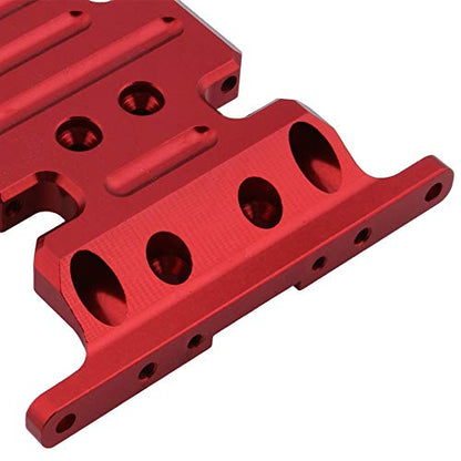 Hobbypark Aluminum Center Frame Brace Transmission Skid Plate for AXIAL SCX10 1/10 RC Rock Crawler Car Option Parts (Red) - color: Red
