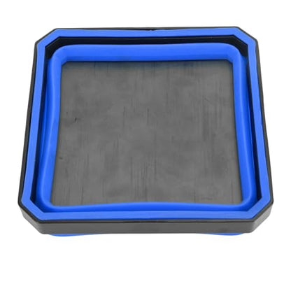 Semme Portable Magnetic Parts Tool Tray Silicone for Screws Bolts Nuts Washers and Collapsible in Red (Blue) - color: Blue