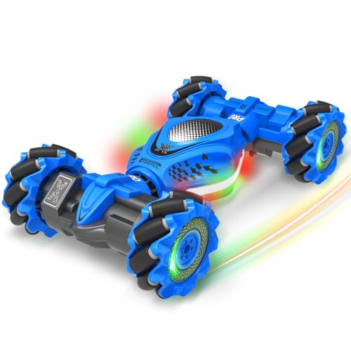Fosgoit RC Car Gesture Sensing Stunt Car, Toys for Boys Girls 6-12, Gifts | Remote Control Car, Gifts for Boys 6 7 8 9 10 11 12 Years Old, Boys and Girls Toys Age 6+, 4WD Transform Drift RC Cars - color: Blue-black