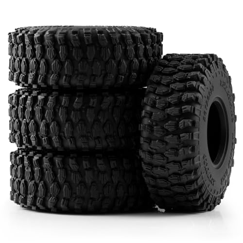 4PCS 1.3" Beadlock Tires with Foam Insert for 1/24 Axial SCX24 AX24 1/18 TRX4M RC Crawler Truck Car Upgrade Parts (E Style) - color: #E Style