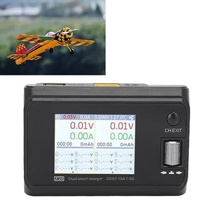 2.4in LCD Display Dual Channel Output Charger 500W DC Smart Battery Balance Charger Lithium Battery
