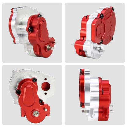 Metal Transmission Gearbox with Bracket for FMS FCX24 1/24 Power Wagon FCX18 Land Cruiser LC80 K5 Blazer RC Crawler Upgrade Part (Titanium for FCX18) - color: Titanium for Fcx18