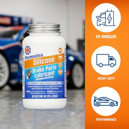 PERMATEX Assembly Lubricant - color: Silicone Extreme Brake Parts Lubricant, size: 8 Fl Oz. (8 Vehicles)