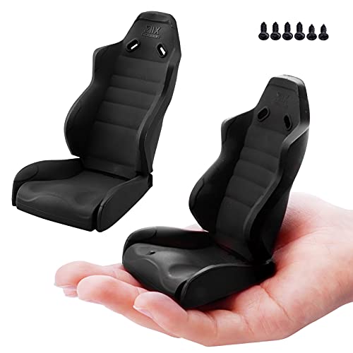 HobbyPark Scale Hard Plastic Seats (3.5x 1.9 inch) for 1/10 RC Crawler Car (Set of 2) (Black)