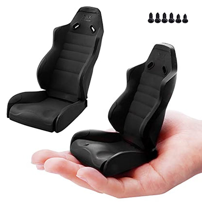 HobbyPark Scale Hard Plastic Seats (3.5x 1.9 inch) for 1/10 RC Crawler Car (Set of 2) (Black)