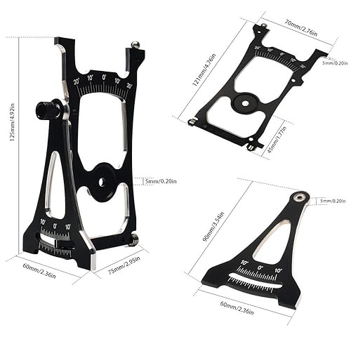 Multi-Functional 1/10 RC Car Setup System with Two Gauges, Aluminum Camber Toe Slip Angle Gauge, Suspension & Steering Adjustment Tool, Alignment Tuning Tool for 1/10 RC Buggy and On Road Cars