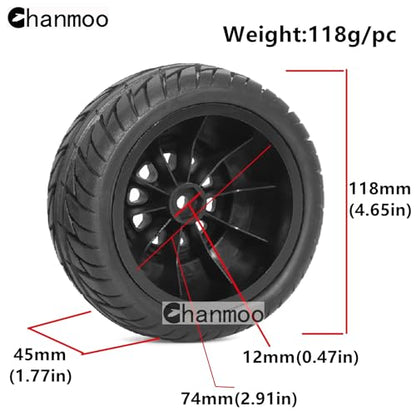 1/10 RC Short Course Truck Wheels and Tires with 12mm Hex 1:10 Scale Off Road Tyres for 1/10 RC Off-Road Car Traxxas TRX4 Slash Arrma Losi Tenacity Vkar 10sc Hpi RC Buggy Car 4PCS (E Tires) - color: E Tires