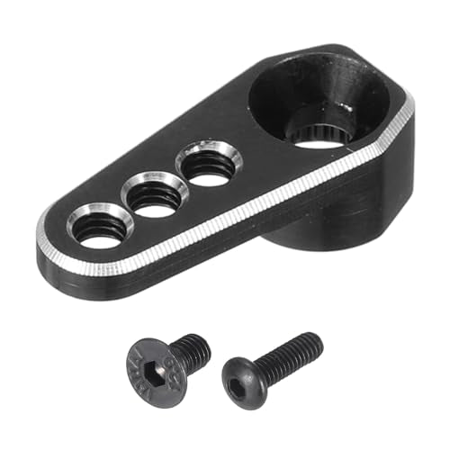 MECCANIXITY Aluminum Alloy 1/18 25T Steering Servo Arm Horn Black for DIY RC Car/Boat/Airplane Boat Accessories 1 Pcs - color: Black