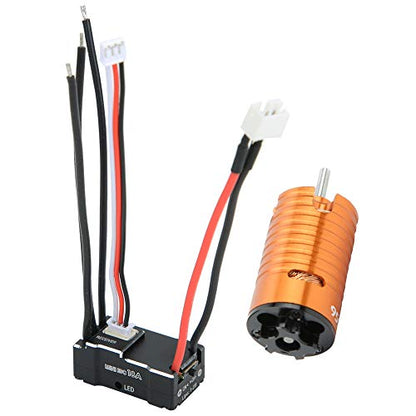 Brushless Motor, 9500KV High Speed Metal 1410 ESC Set, 18A Brushless Crawler Motor for 1/24 1/28 1/32 RC Cars Off-Road Crawling Hobbyists and Spare Part Replacement