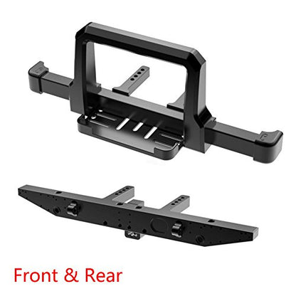 CNC Alum Front & Rear Winch Bumper Set Black For TRX-4 1/10 RC Crawler (Front & Rear)