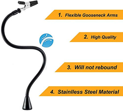 NOEVSBIG Magnetic Helping Hands Soldering Station with Large & Heavy Duty Base,2.16-inch Jaw Opening Soldering Clamp,4 PCB Holders,4 Flexible Arms Helping Hands for Electronic Repair Soldering Jewelry