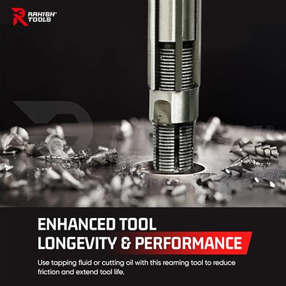 Adjustable Hand Reamer HV-H14 for Metal & Wood Repairs, 1/4" to 1-1/2" | 6 Carbon Steel Blades, Straight Flutes, 6.35-38.10mm Capacity, Bore Sizing, Precise Hole Finishing, Reaming & Repairing Tool - size: HV to H14 - 18Pcs