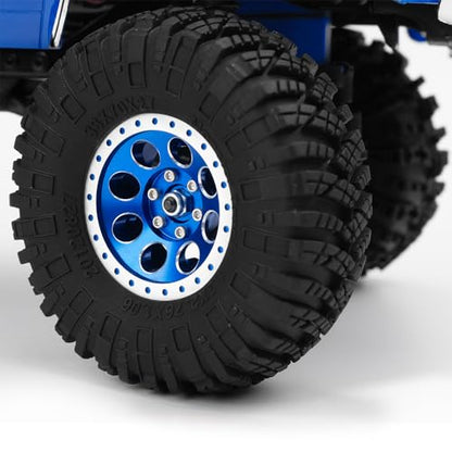 1.3 Beadlock Wheel Rims for SCX24 TRX4M Upgrade 1/24 1/18 RC Crawler Car (Blue) - color: Blue