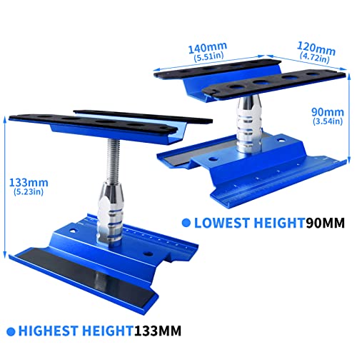 RC Car Work Stand RC Tool Kit Repair Workstation Aluminum Alloy 360 Degree Rotate w/Screw Kit & Screw Tray, Wheel Wrench for 1/8 1/10 1/12 1/16 Scale Models Cars Trucks (Navy Blue) - color: Navy Blue