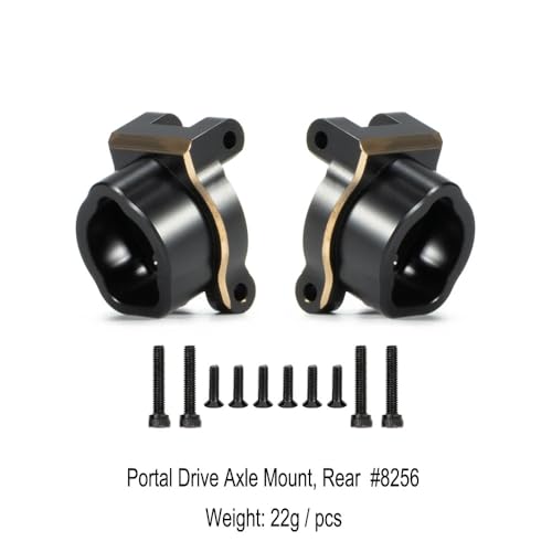 TRX4 Brass Counter Weight Black Coating Front Rear Portal Axle Housing Set Portal Cover Kit for 1/10 RC Crawler TRX6 TRX-4 Bronco Defender Upgrade Parts (Front Rear Kit B)