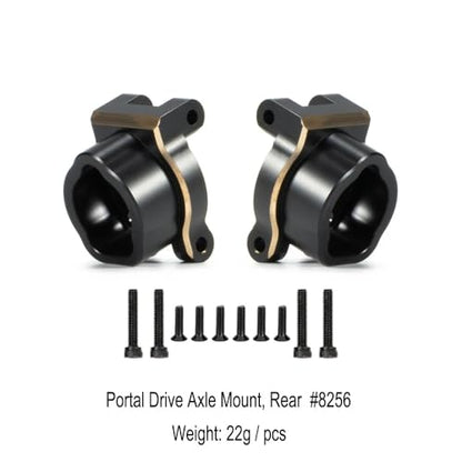TRX4 Brass Counter Weight Black Coating Front Rear Portal Axle Housing Set Portal Cover Kit for 1/10 RC Crawler TRX6 TRX-4 Bronco Defender Upgrade Parts (Front Rear Kit B)
