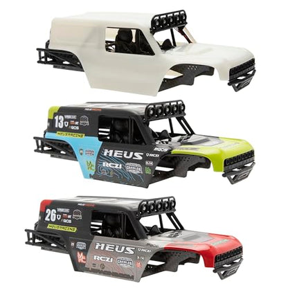 MEUS RACING MB24 SCX24 Body 5.2in 132MM Body Shell ABS+Nylon Carbon Fiber Chassis for 1/24 Axial SCX24 Bronco JLU B-17 C10(Green) - color: Green
