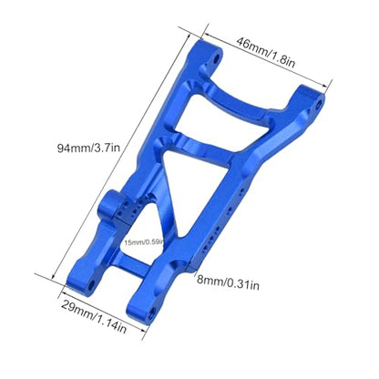 Aluminum Rear Suspension A-Arms Set Upgrade Parts for Traxxas 1/10 Slash 2WD RC Car (Blue) - color: Blue