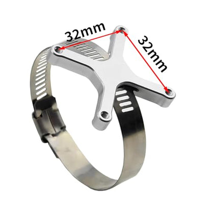 RC Motor Fan Base, Adjustable Diameter of 36-60mm, Suitable for 1/5 1/7 1/10 RC Motor Heat Dissipation Upgrade Components (Silvery) - color: Silvery