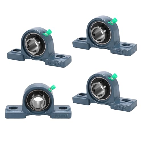 4 Pack UCP205-16 Pillow Block Bearing - Pack of 4 Mounted Pillow Block Bearings - 1" Mounted Pillow Block Chrome Steel Bearings Solid Cast Iron Base - Self Alignment