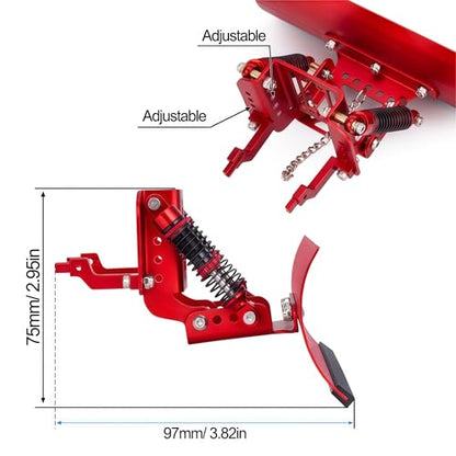 RC Snow Plow for TRX4M & SCX24, Adjustable Aluminum 1/18 1/24 RC Crawler Plow, Servo Operated Snow & Sand Shovel Upgrade, CNC Metal RC Plow Truck Accessory (Red) - color: Red