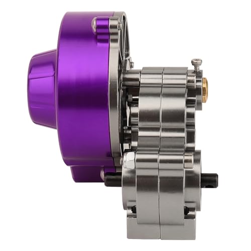 All Metal Complete Gearbox Transmission with Motor Gears for 313mm Wheelbase 1/10 RC Crawler Truck Axial SCX10 & SCX10 II DIY Upgrade Parts (Purple) - color: Purple