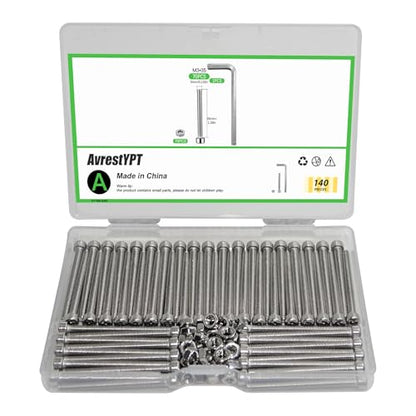 140 Pcs M3 x 35mm Socket Head Cap Screws Metric, Allen Socket Drive, 304 Stainless Steel, Full Thread, Bright Finish, Machine Thread - size: M3 x 35-140Pcs-Silver